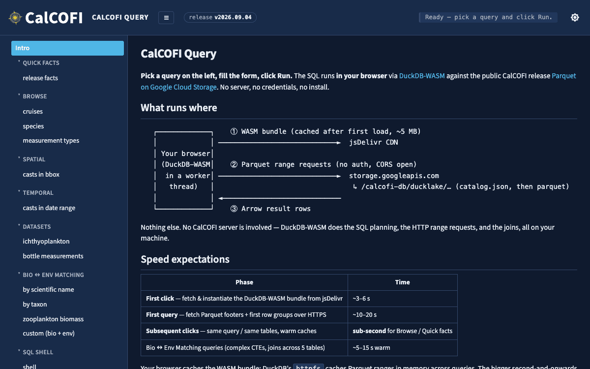 Screenshot of db-query (dark theme)