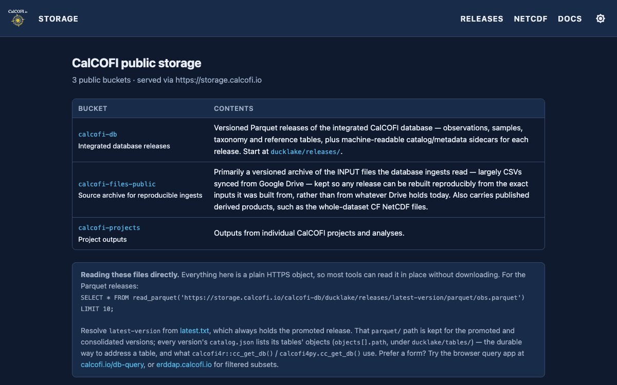 Screenshot of storage (dark theme)